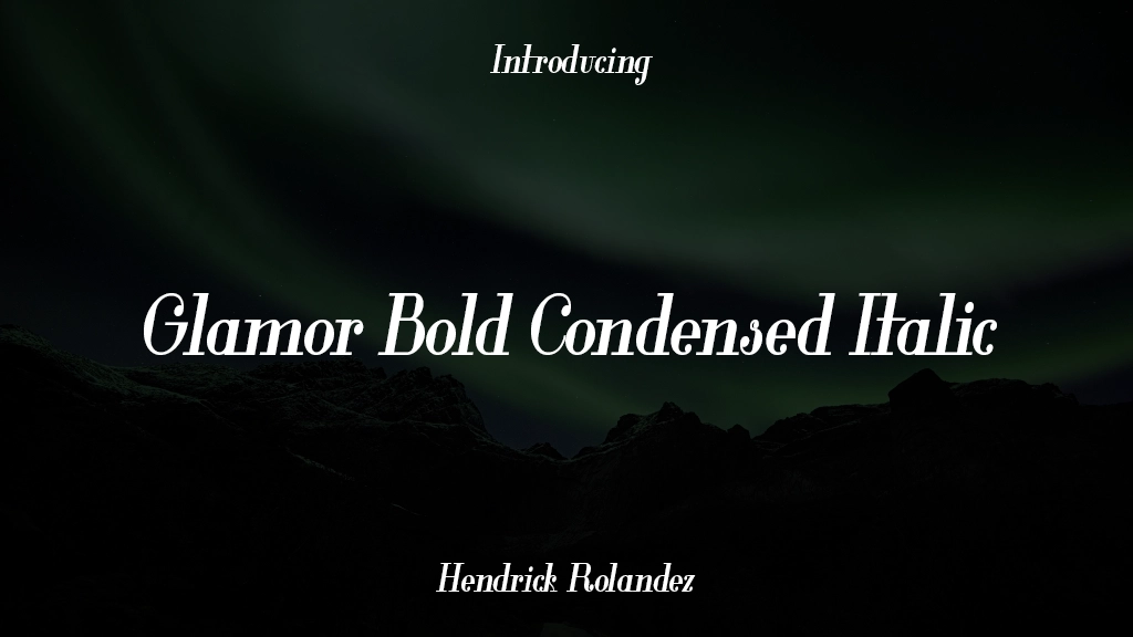 Glamor Bold Condensed Italic Immagini di esempio dei caratteri  1