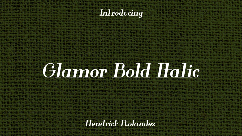 Glamor Bold Italic Imagens de amostra de fonte  1