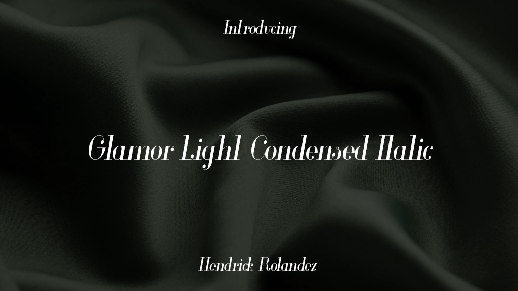 Glamor Light Condensed Italic 字体样本图像  2