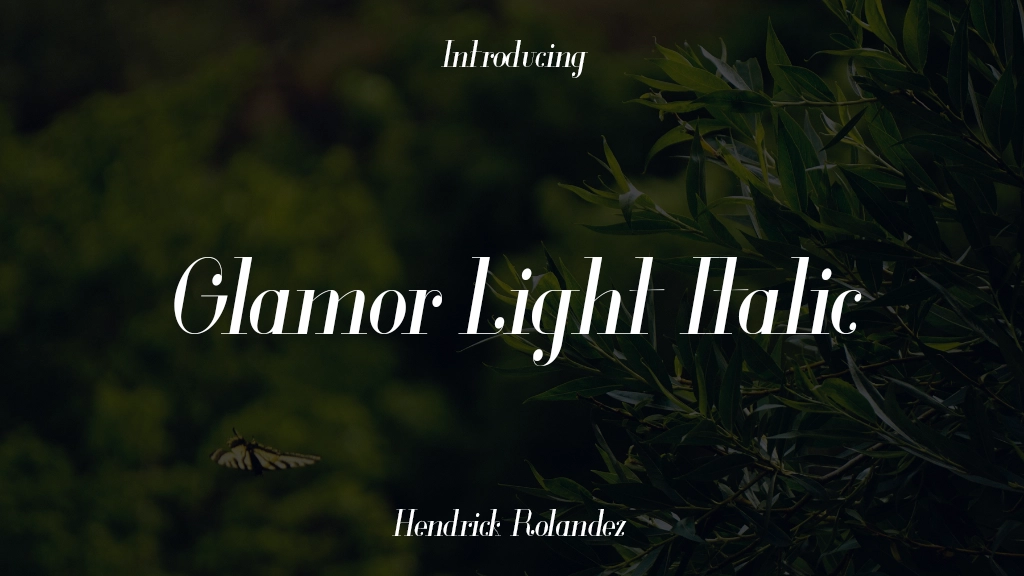 Glamor Light Italic 字体样本图像  2