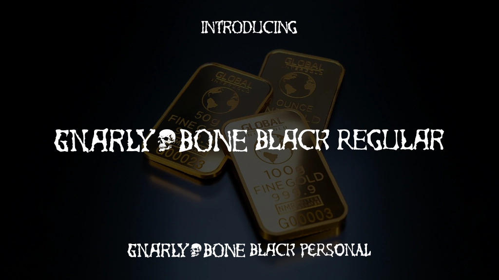 Gnarly Bone Black PERSONAL Regular Images d’exemples de polices  1