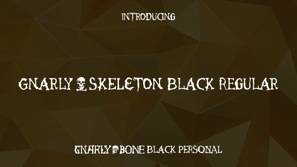 Gnarly Skeleton Black PERSONAL Regular Images d’exemples de polices  1