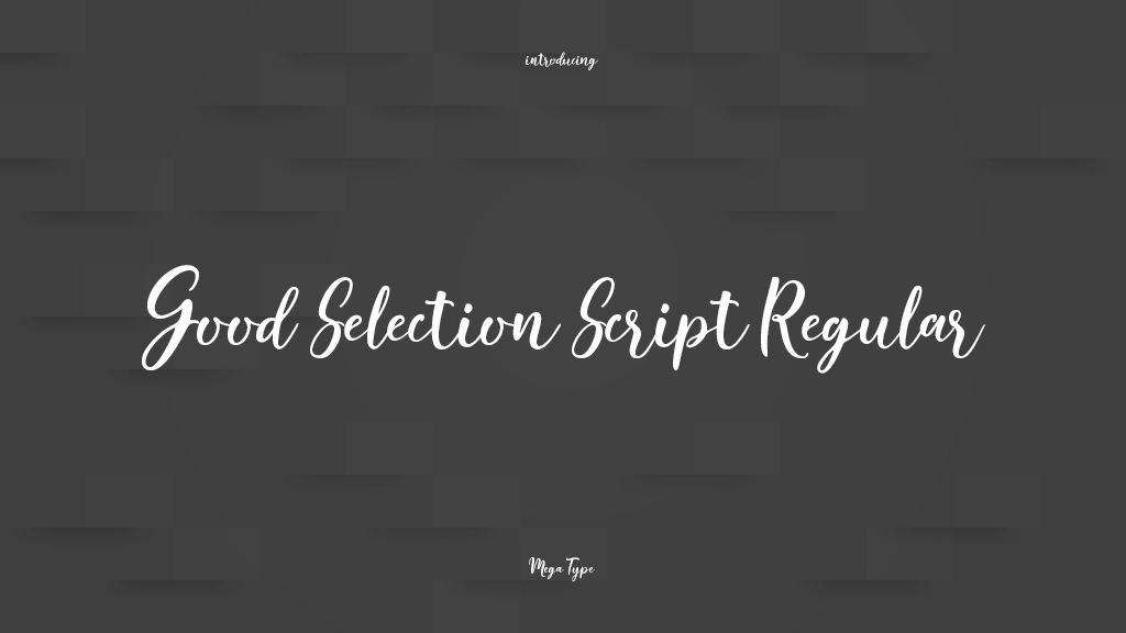 Good Selection Script Regular 글꼴 샘플 이미지  1