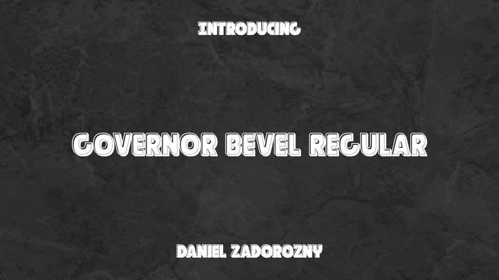 Governor Bevel Regular Immagini di esempio dei caratteri  1