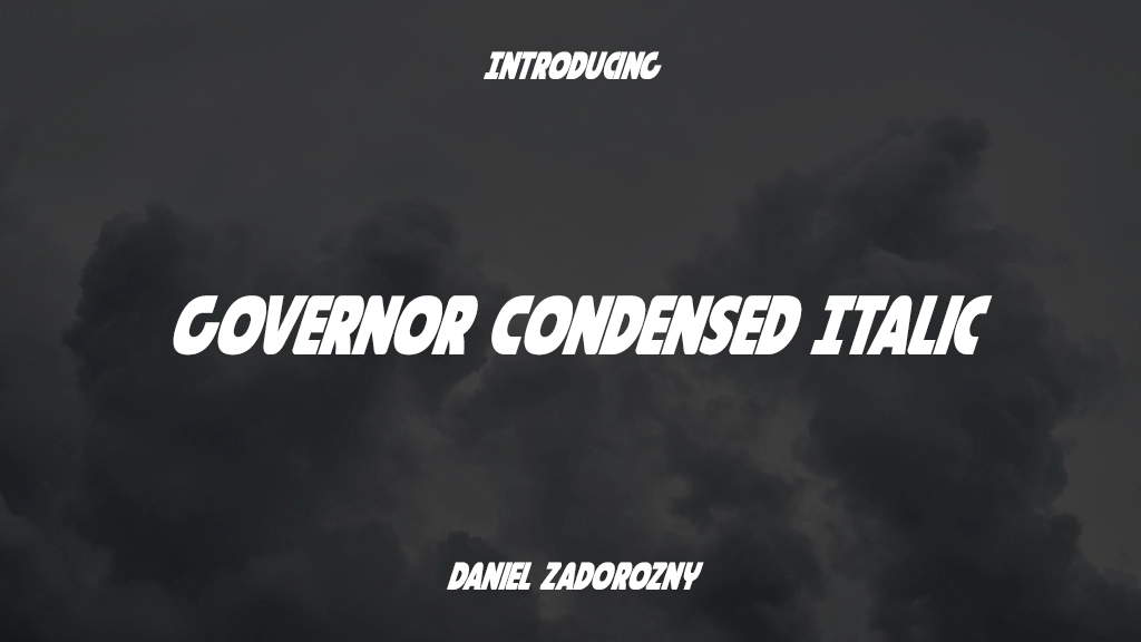 Governor Condensed Italic Condensed Italic Images d’exemples de polices  1