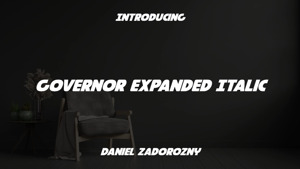 Governor Expanded Italic Expanded Italic Beispielbilder für Schriftarten  1