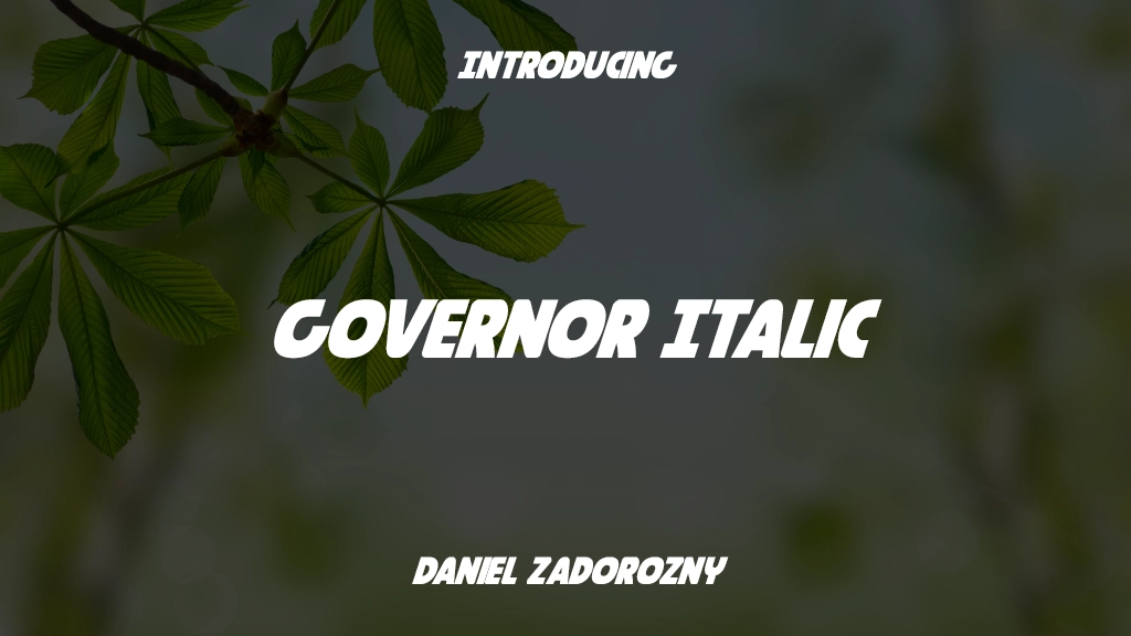 Governor Italic 字体样本图像  1