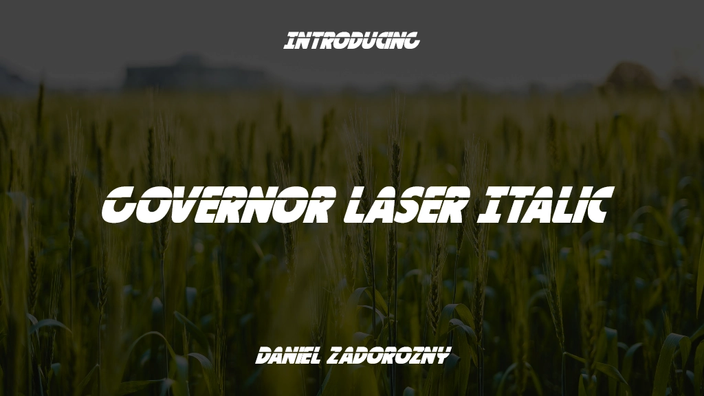 Governor Laser Italic Immagini di esempio dei caratteri  1