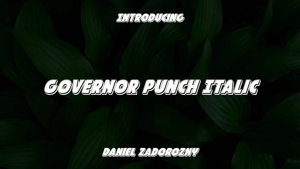 Governor Punch Italic Immagini di esempio dei caratteri  1