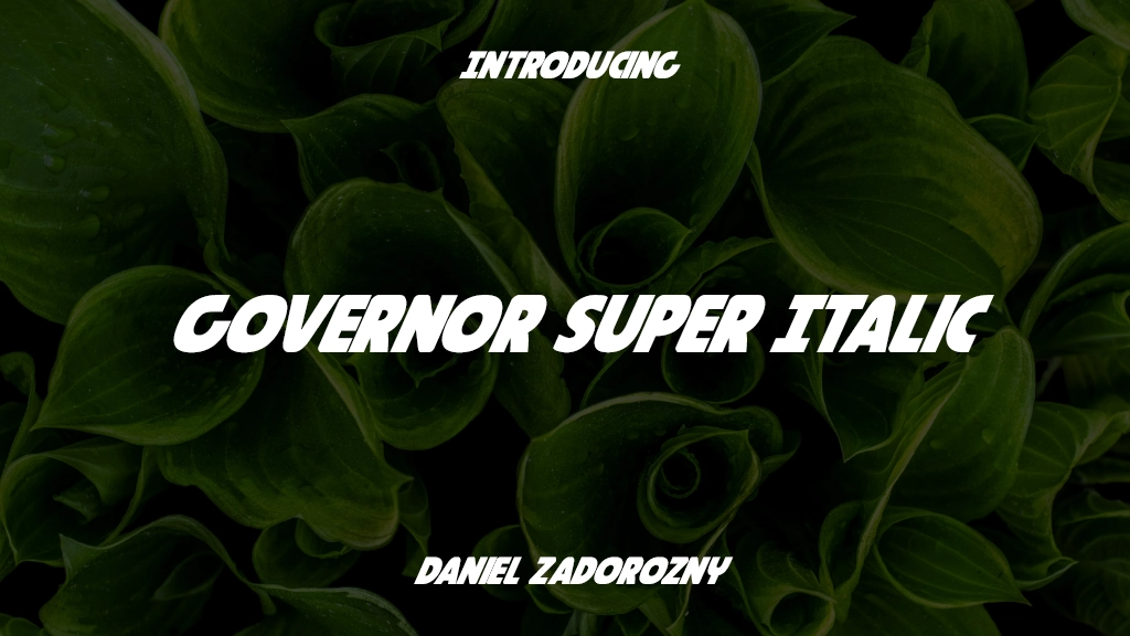 Governor Super Italic 字体样本图像  1