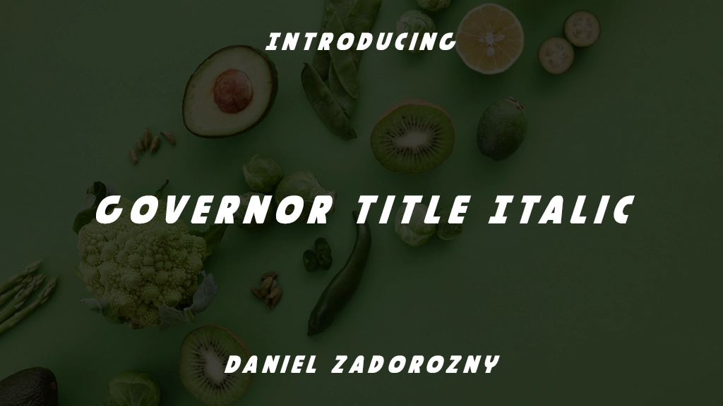 Governor Title Italic Immagini di esempio dei caratteri  1