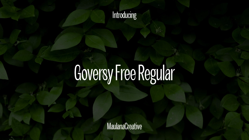 Goversy Free Regular Imágenes de muestra de fuentes  1