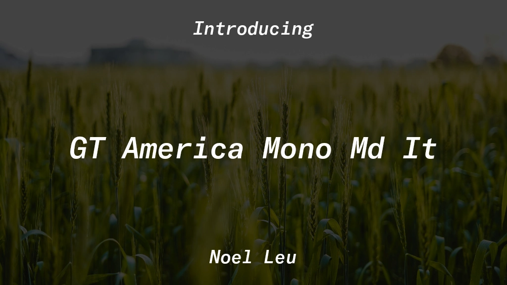 GT America Mono Trial Md It Font Sample Images  1