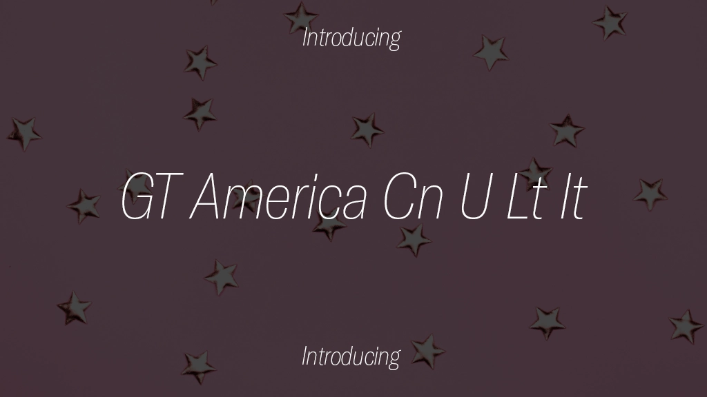 GT America Trial Cn U Lt It 字体样本图像  1