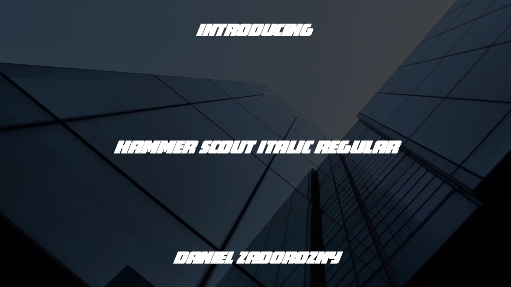 Hammer Scout Italic Regular Font Sample Images  1