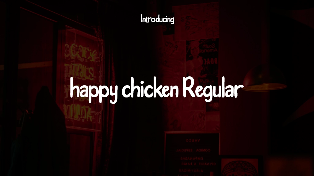 happy chicken Regular 字体样本图像  1