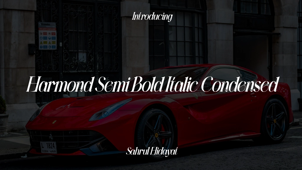 Harmond Semi Bold Italic Condensed Images d’exemples de polices  1