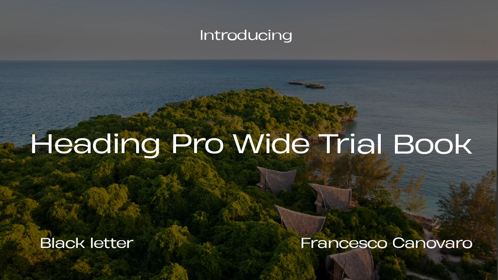 Heading Pro Wide Trial Book Font Sample Image 1