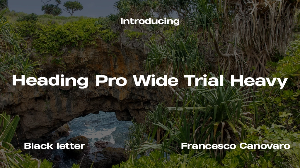 Heading Pro Wide Trial Heavy Font Sample Image 1