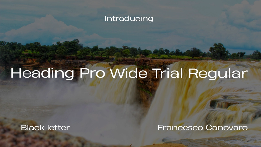 Heading Pro Wide Trial Regular Font Sample Image 1