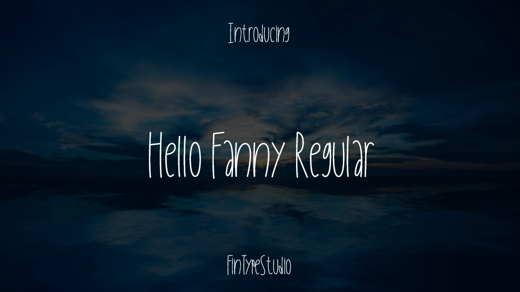 Hello Fanny Personal Use Only Regular Imágenes de muestra de fuentes  1