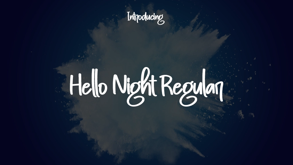 Hello Night Regular Font Sample Images  1