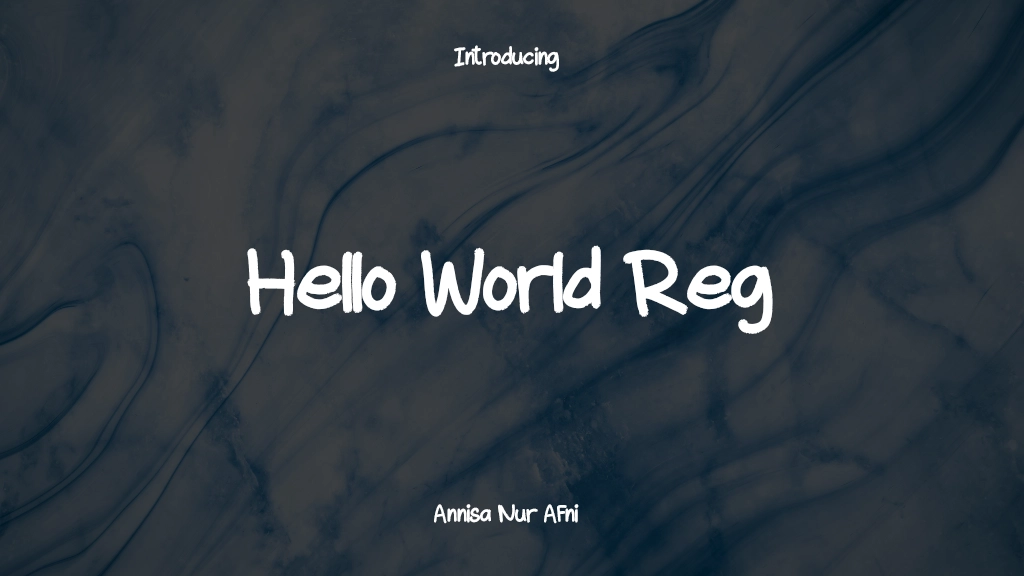 Hello World Reg Images d’exemples de polices  1