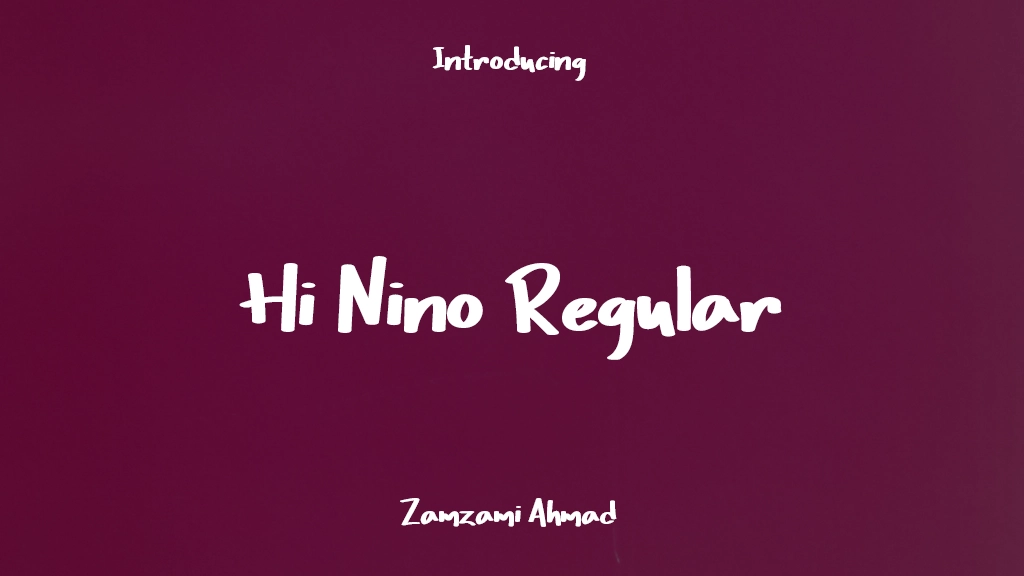 Hi Nino Regular Font Sample Images  1