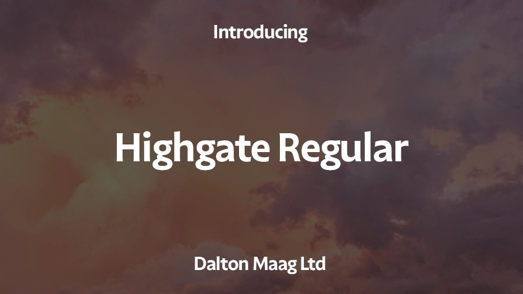 Highgate Trial Regular Font Sample Images  1