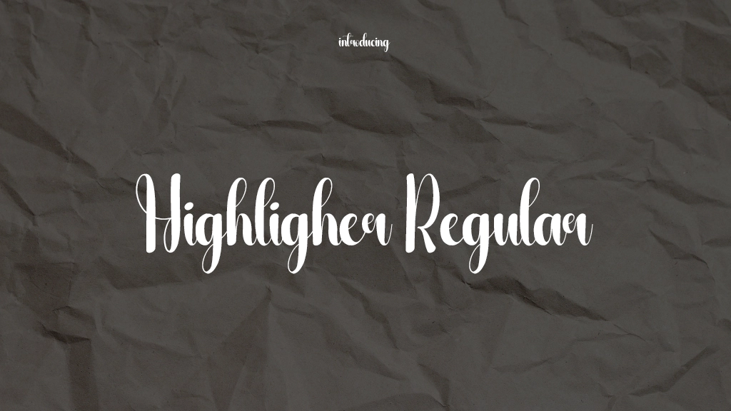 Highligher Regular 字体样本图像  1