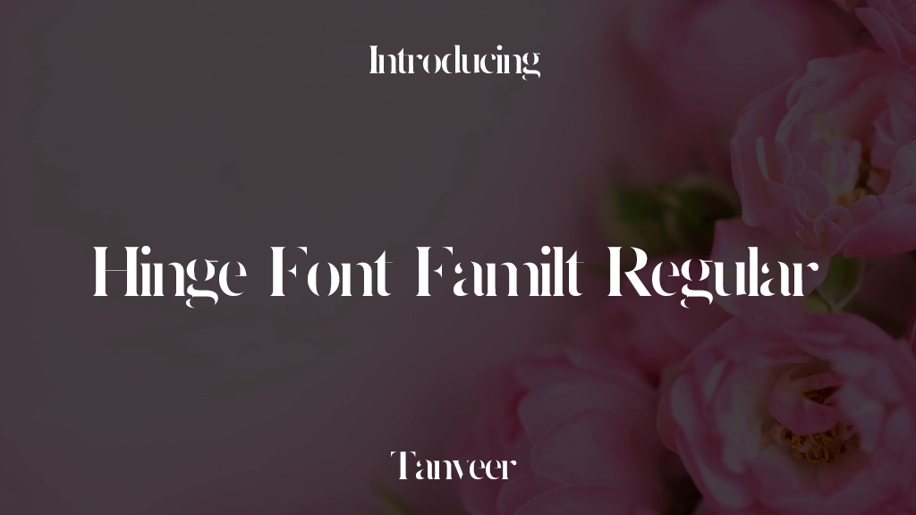 Hinge Font Familt Regular Imagens de amostra de fonte  1