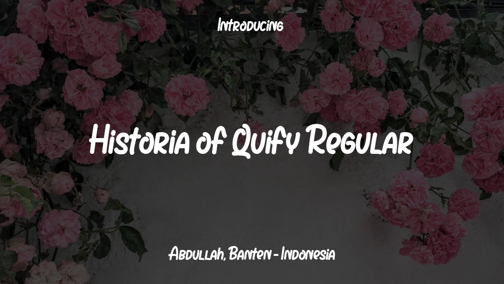 Historia of Quify Regular Beispielbilder für Schriftarten  1