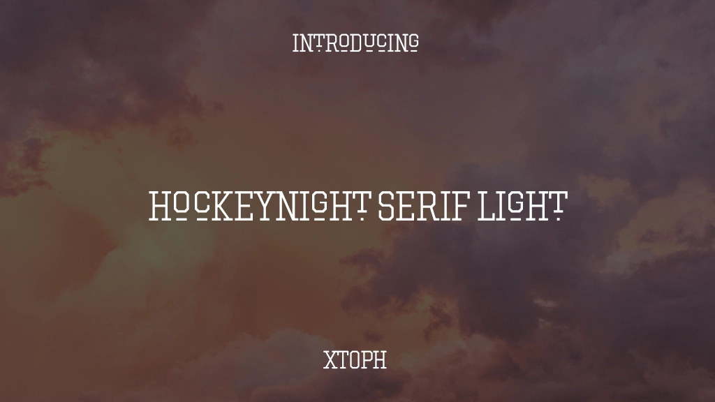 Hockeynight Serif Light Imagens de amostra de fonte  1