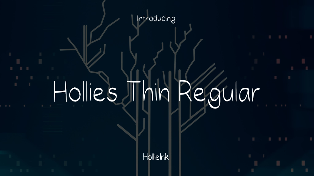 Hollies Thin Regular Images d’exemples de polices  1