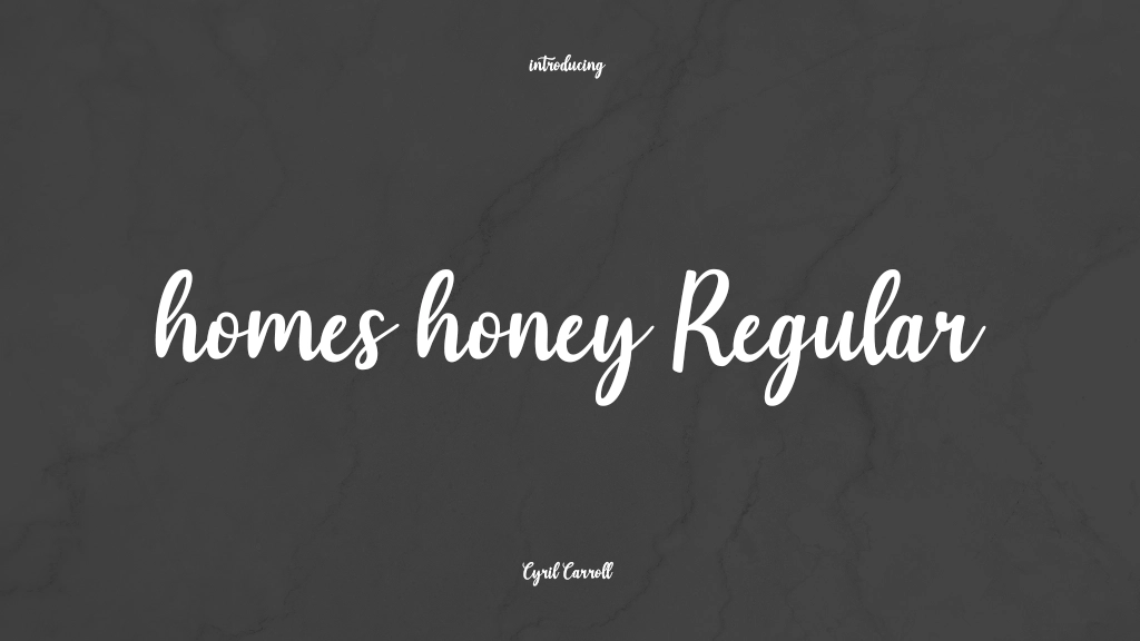 homes honey Regular 字体样本图像  1