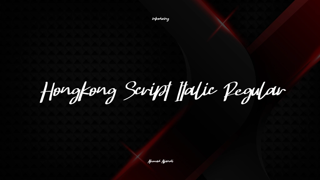 Hongkong Script Italic - Person Regular Imagens de amostra de fonte  1