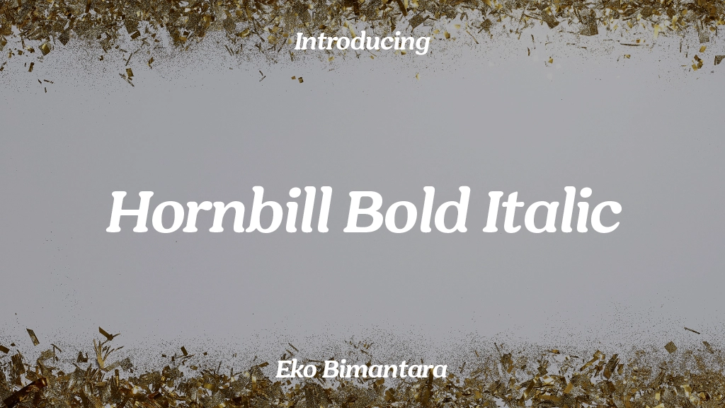 Hornbill Trial Bold Italic Beispielbilder für Schriftarten  1