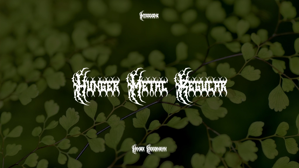 Hunger Metal Regular Beispielbilder für Schriftarten  1