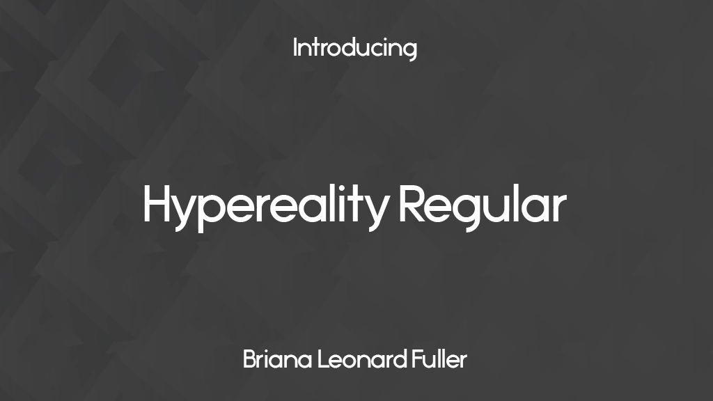 Hypereality Regular 글꼴 샘플 이미지  1