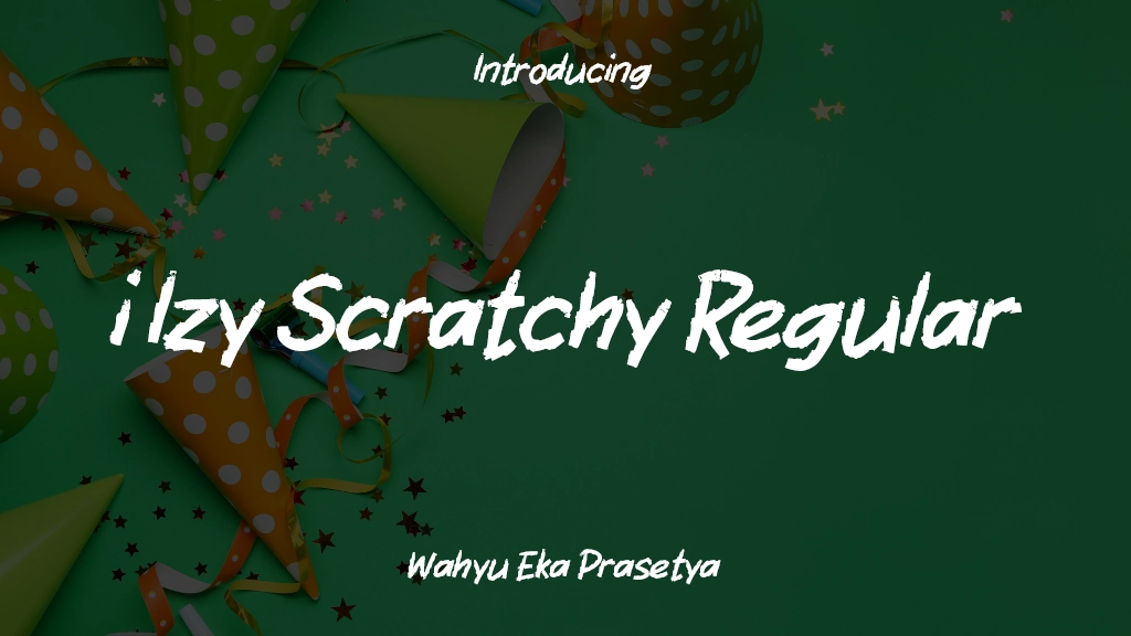 i Izy Scratchy Regular Font Sample Images  1