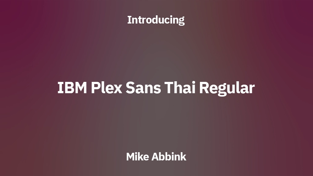 IBM Plex Sans Thai Regular Font Sample Images  1