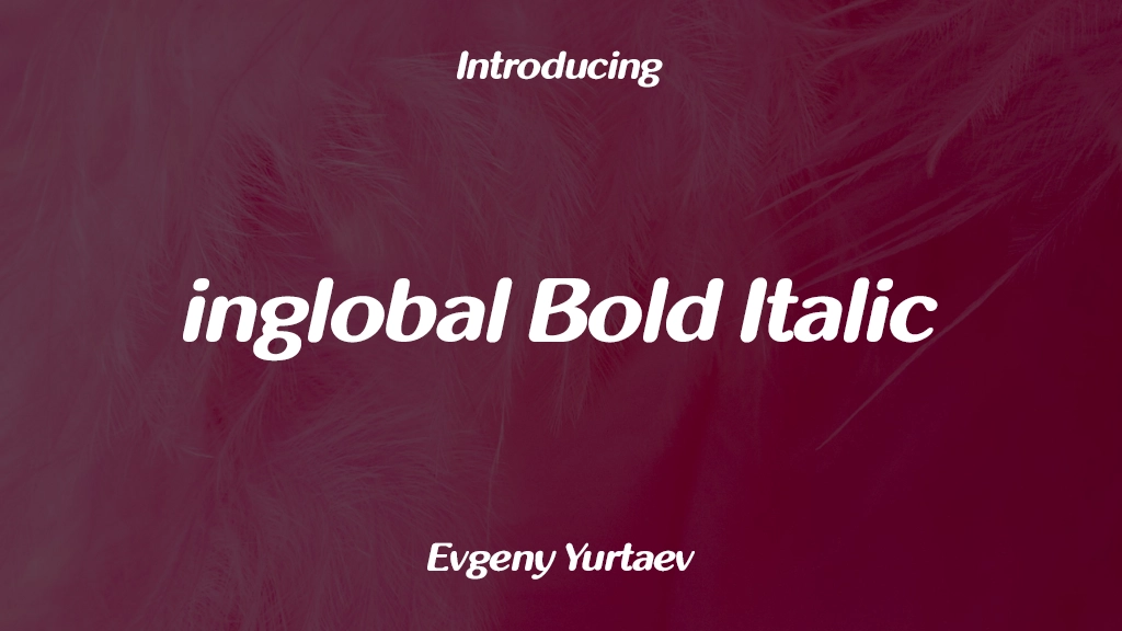 inglobal Bold Italic 글꼴 샘플 이미지  1