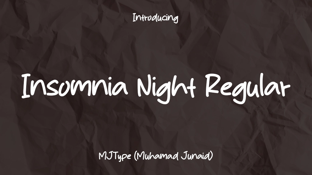 Insomnia Night Regular Beispielbilder für Schriftarten  1