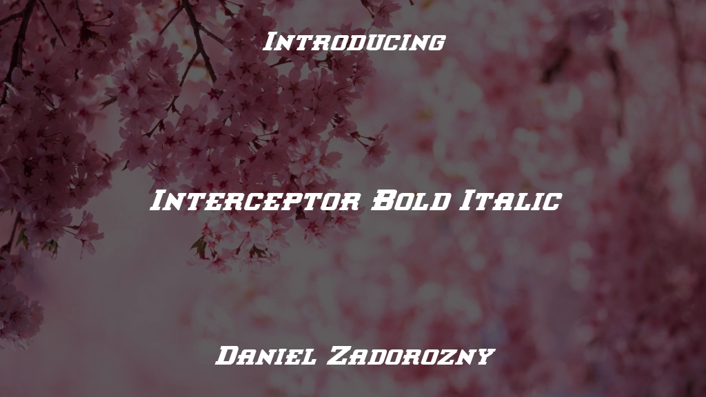 Interceptor Bold Italic 글꼴 샘플 이미지  1