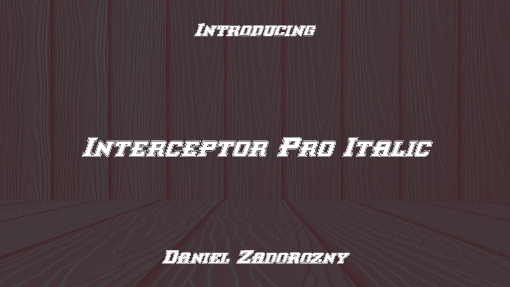 Interceptor Pro Italic Images d’exemples de polices  1