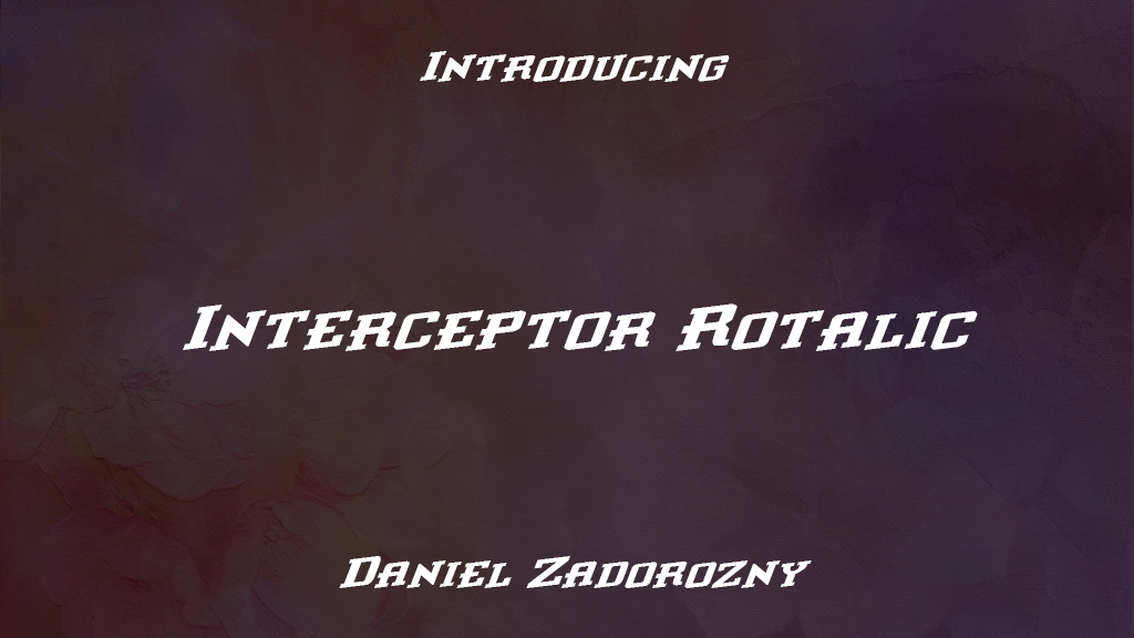 Interceptor Rotalic Font Sample Images  1