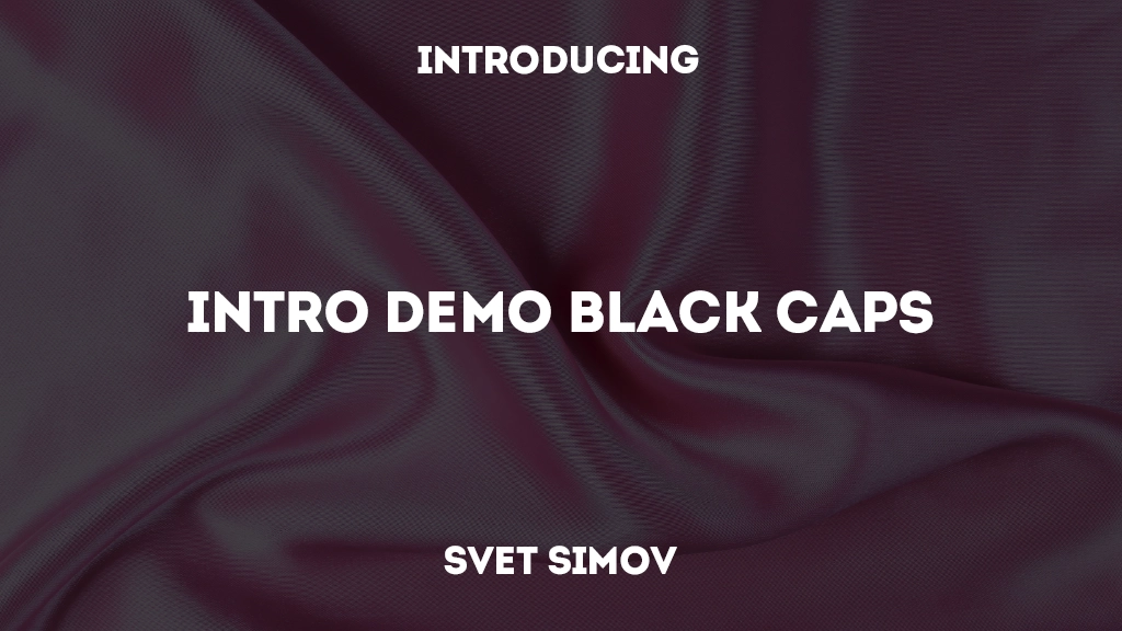 Intro Demo Black Caps Font Sample Images  1