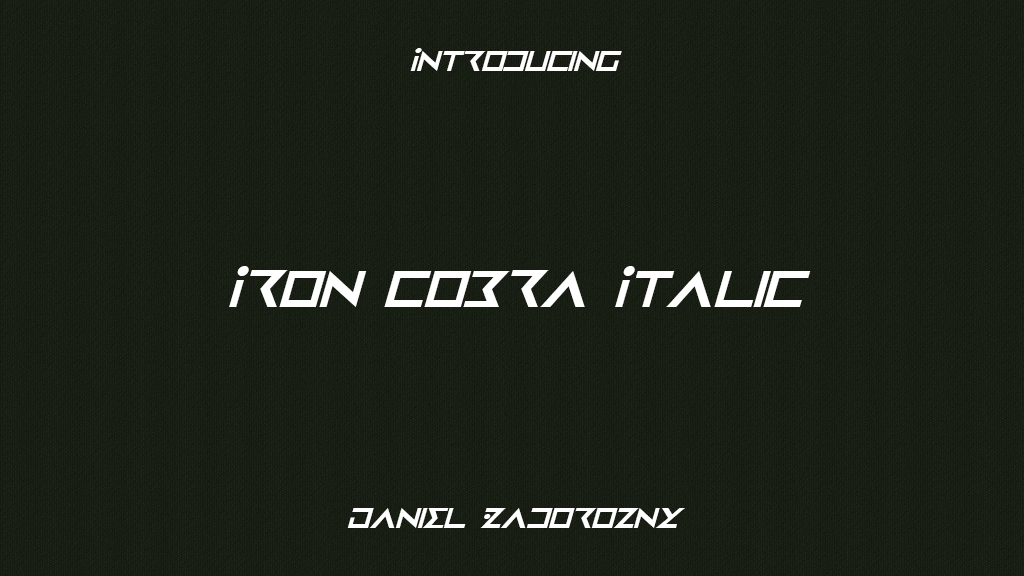 Iron Cobra Italic Font Sample Images  1