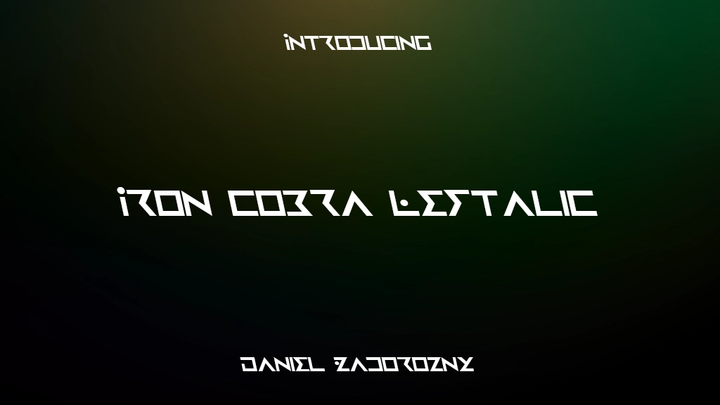 Iron Cobra Leftalic Font Sample Images  1