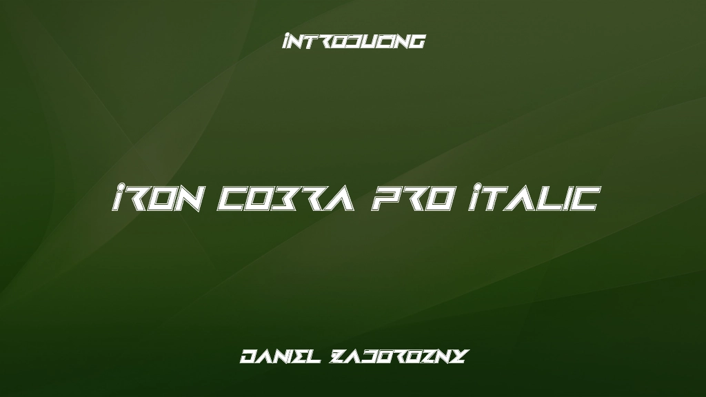 Iron Cobra Pro Italic Beispielbilder für Schriftarten  1